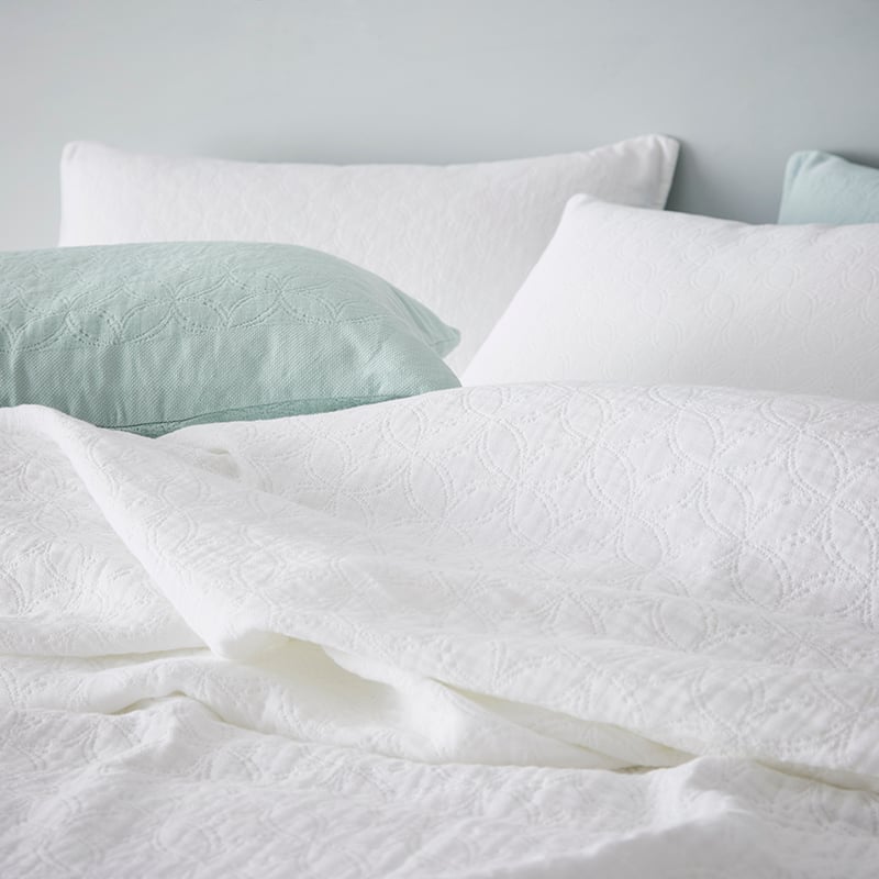 European Collection Madrid Coverlet White