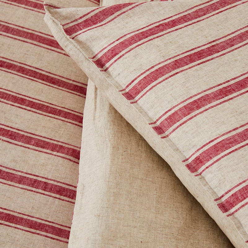 Harbour Stripe Quilt Cover Set Red
