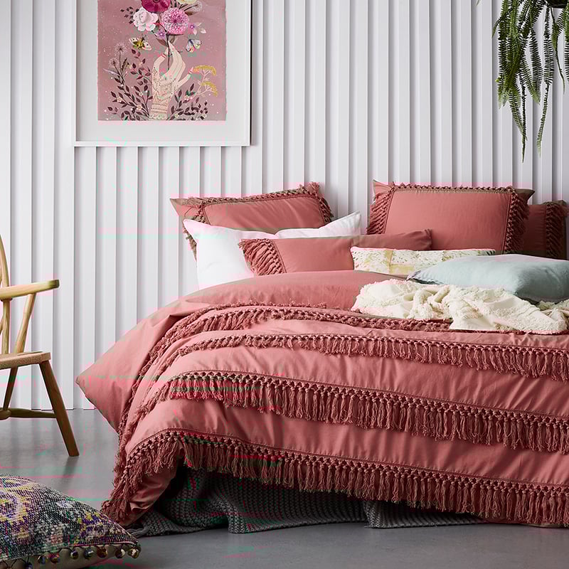 Taho Quilt Cover Set Dusty Rose