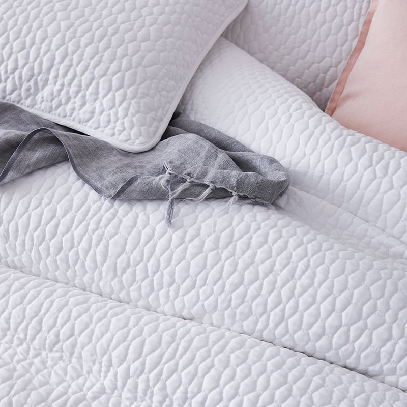 Jerome Quilted Quilt Cover White