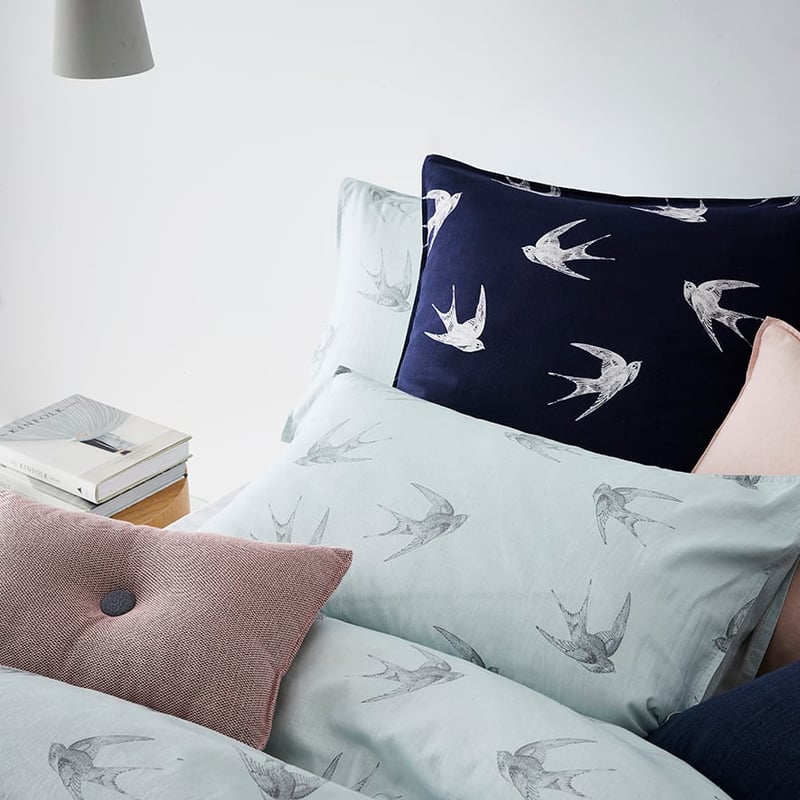 Swallows Blue Quilt Cover Set