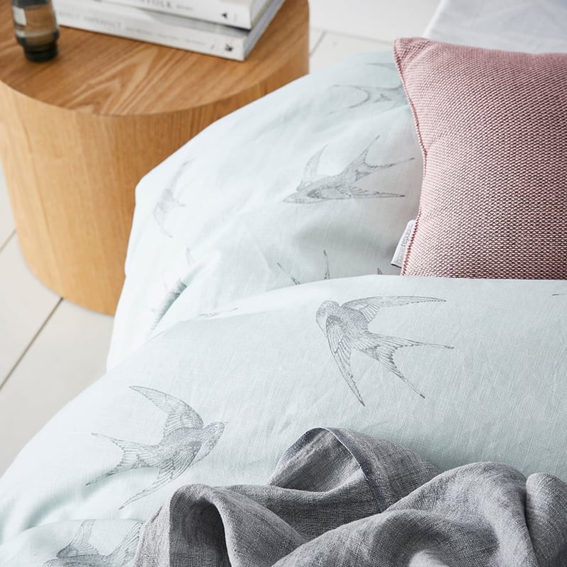 Swallows Blue Quilt Cover Set