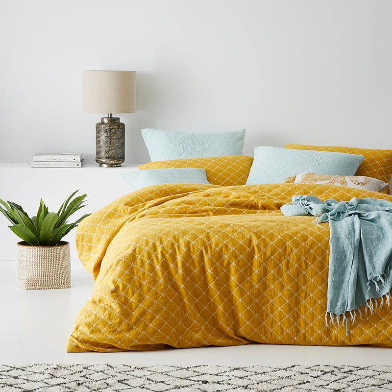 European Collection Santa Cruz Quilt Cover Citron