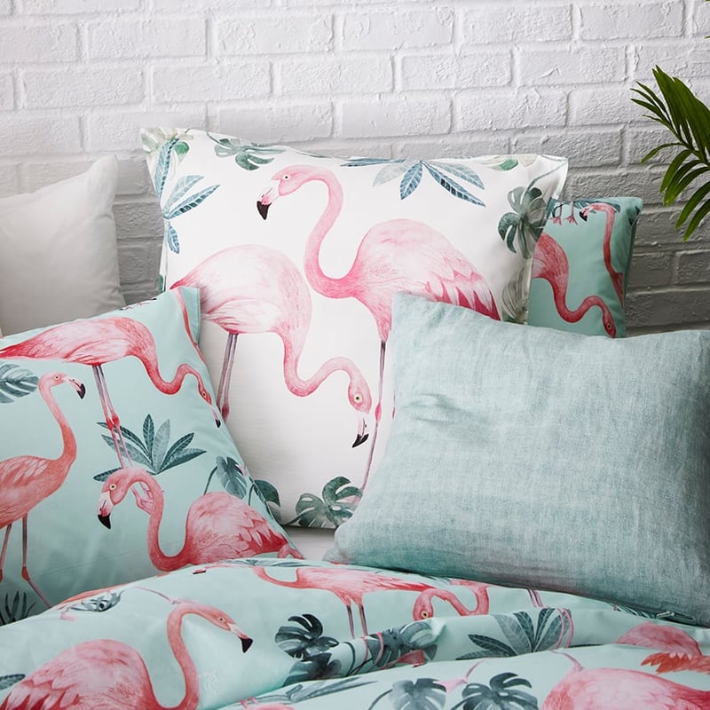 Flamingo Mint Quilt Cover Set