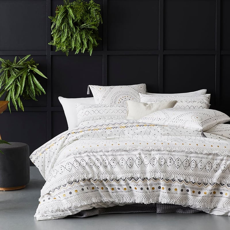 Maia Quilt Cover Set White