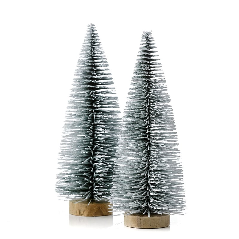 Sage & White Frosted Pine Table Tree Decoration