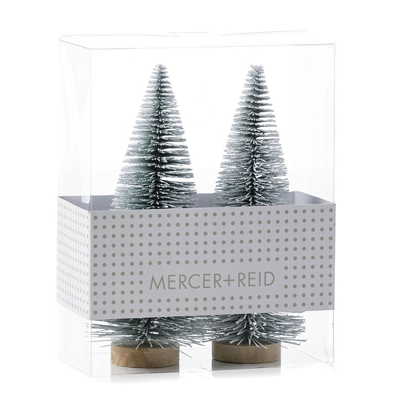 Sage & White Frosted Pine Table Tree Decoration