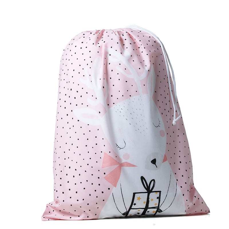 Pink Reindeer Santa Sack