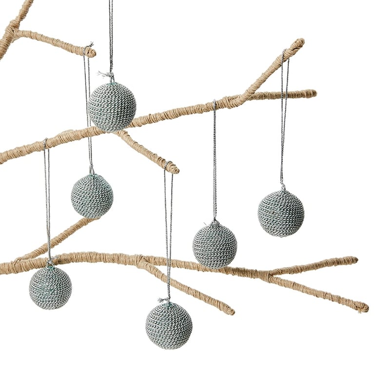 Mini Chain Bauble Pack of 6 Aqua