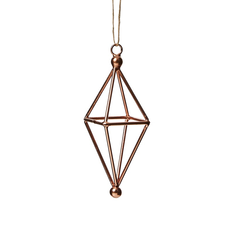 Metal Christmas Ornament Diamond Copper 