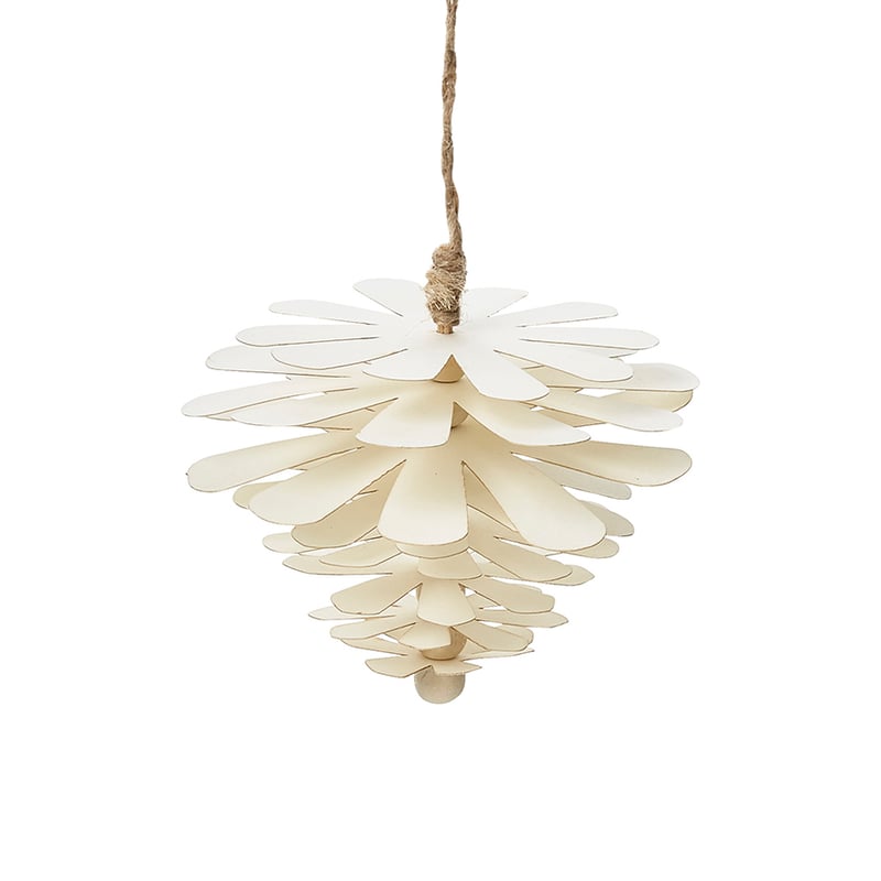 Hanging Paper Pine Cone White 