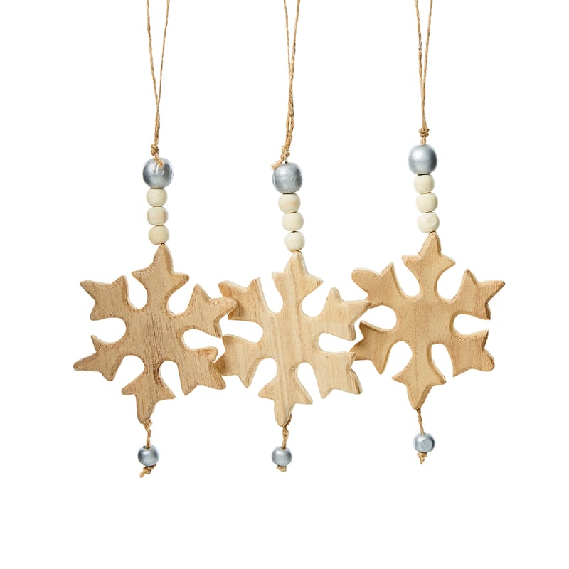 Wooden Beaded Ornaments Pack of 3