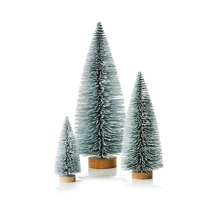 Frosted Pine Table Tree Pack of 3 Sage & White 
