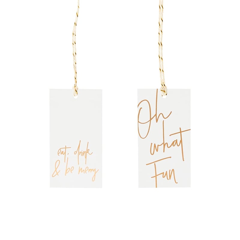 Festive Gift Tags Pack of 10 Gold Text