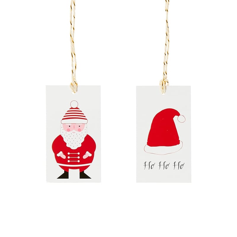 Festive Gift Tags Pack of 10 Solid Santa 