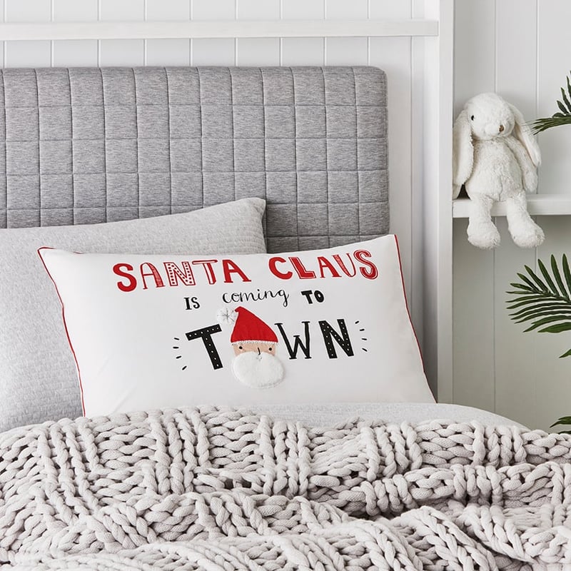 Christmas Text Pillowcase Santa Claus is Coming