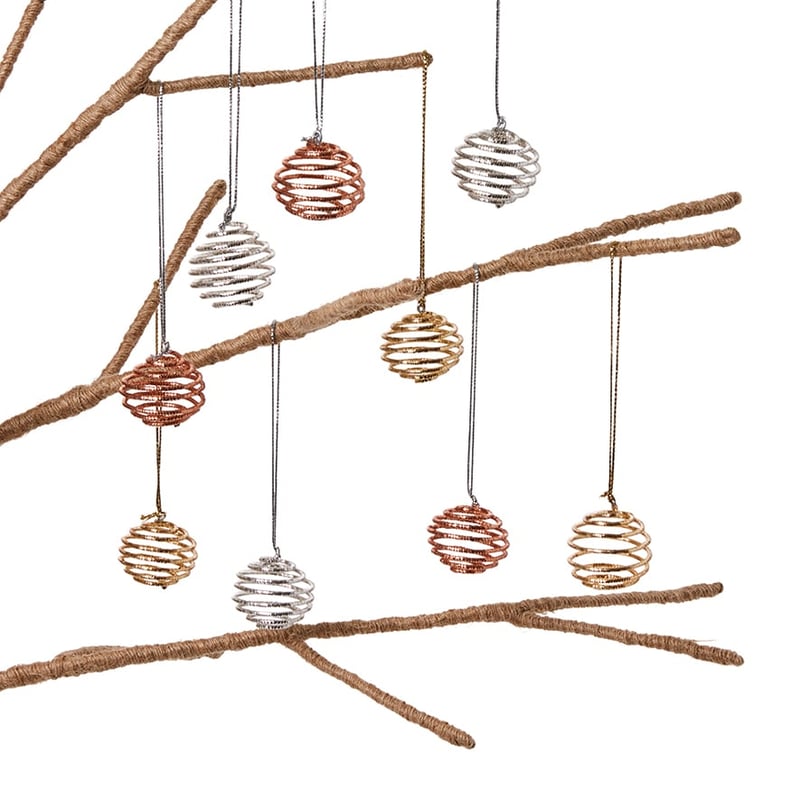 Mini Tinsel Baubles Pack of 9