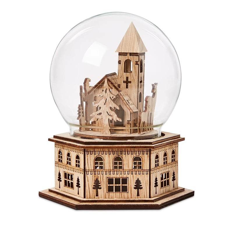 Laser Cut Hexagonal City Dome Ornament Natural 