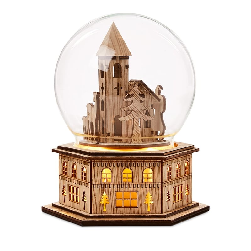 Laser Cut Hexagonal City Dome Ornament Natural 