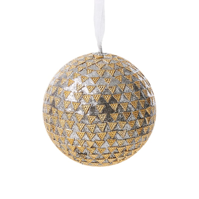 Triangle Bauble Silver & Champagne Ball
