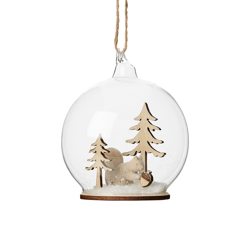 Hanging Glass Ornament Squirrel