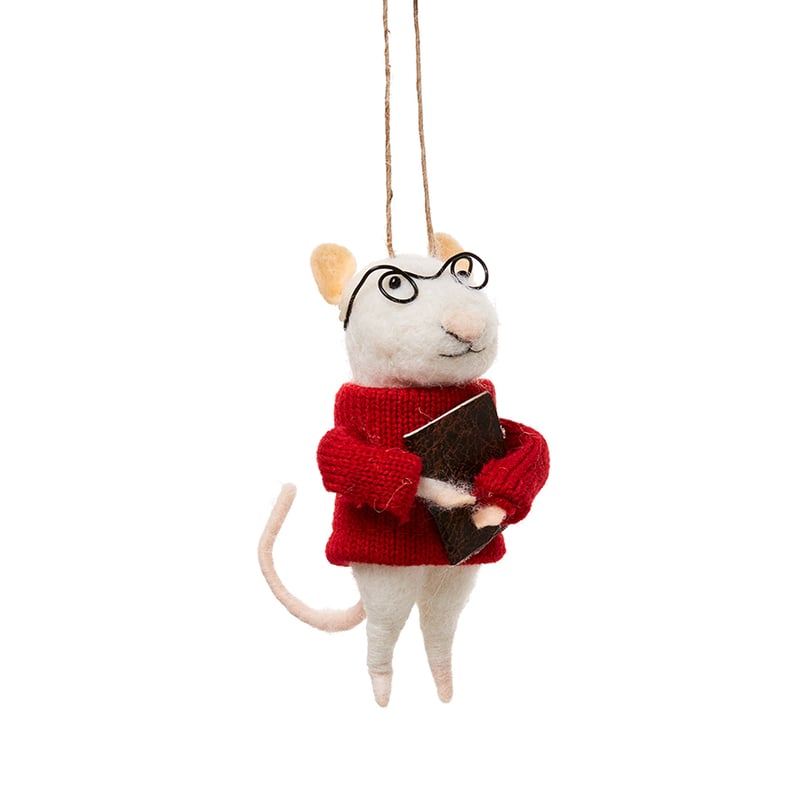 Felted Friends Mouse Glasses White