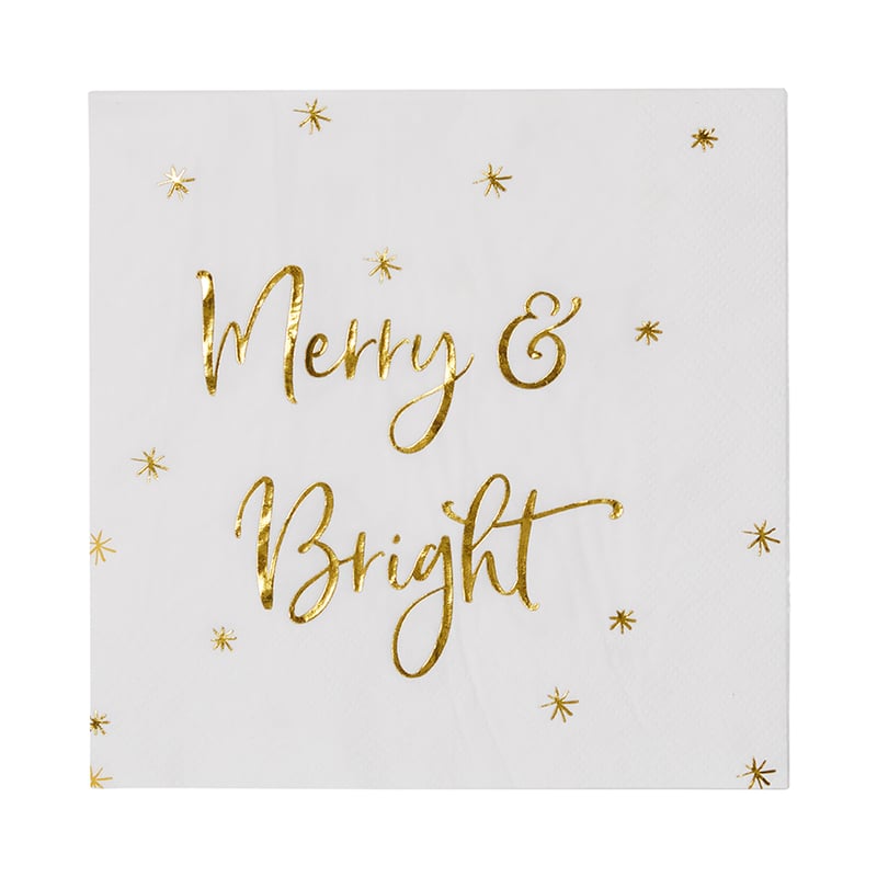 Festive Paper Napkins Merry & Bright Pack of 20 