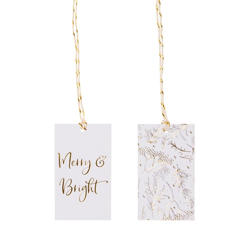 Christmas Gift Tags Gold Botanical Pack of 10  