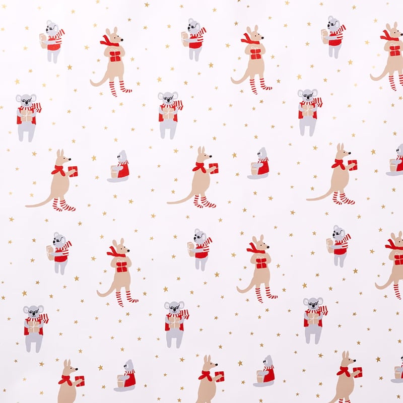 Christmas Wrapping Paper Animals/Stripe Pack of 2