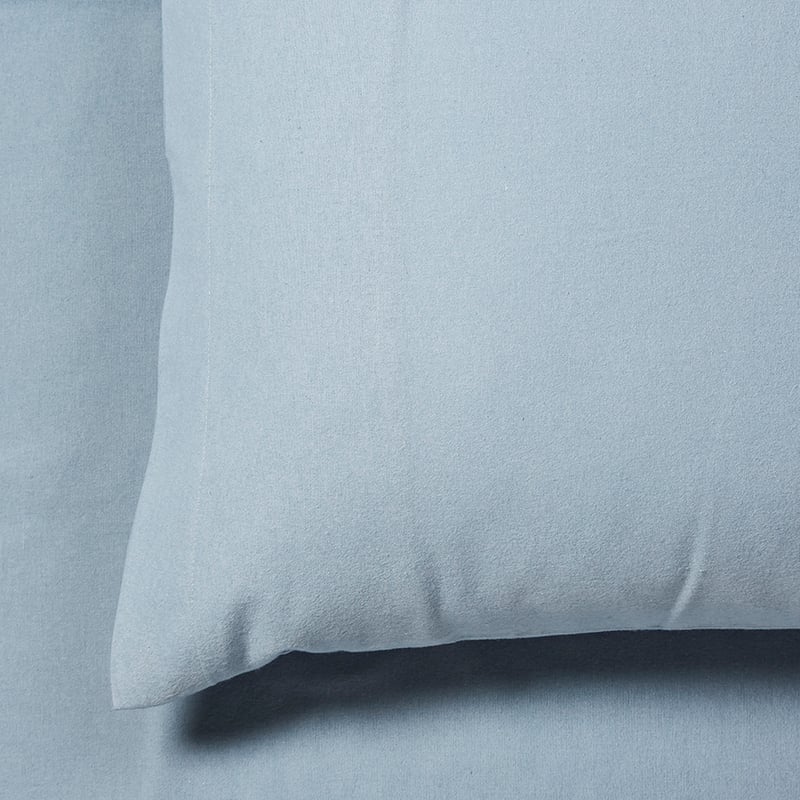Plain Dye Flannelette Sheet Set Blue