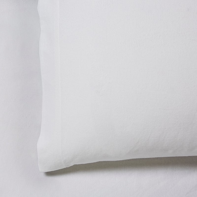 Plain Dye Flannelette Sheet Set White 