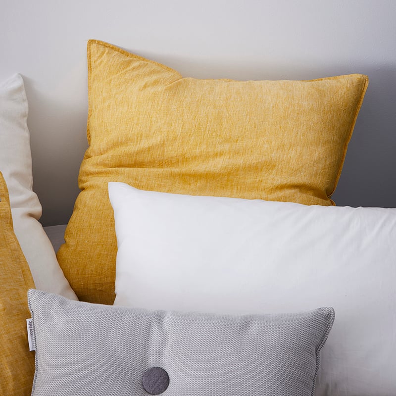 Vintage Washed Linen Mustard Quilt Cover