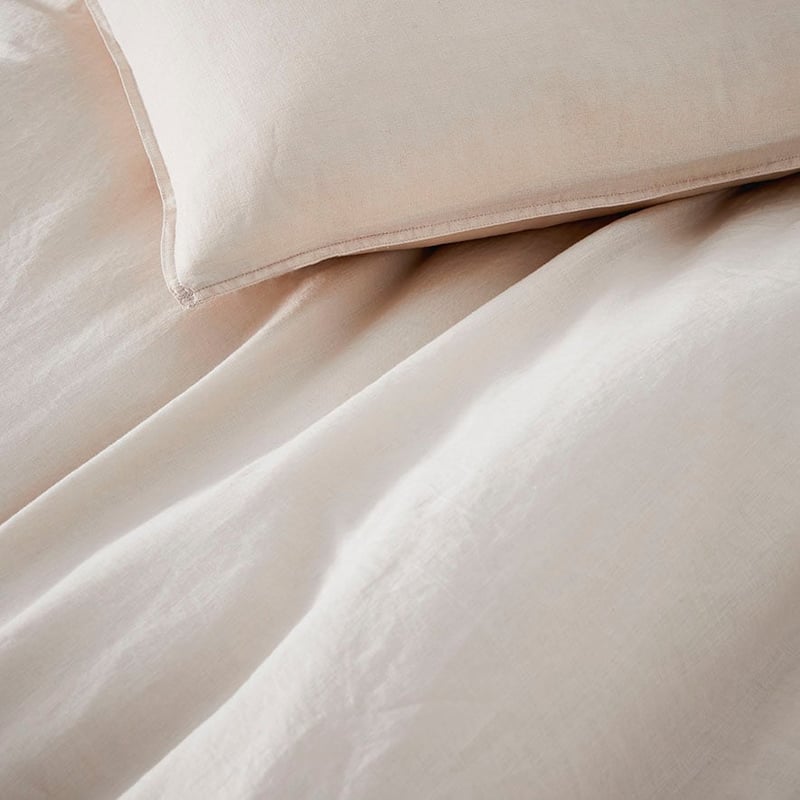 Vintage Washed Linen Shell Pink Quilt Cover