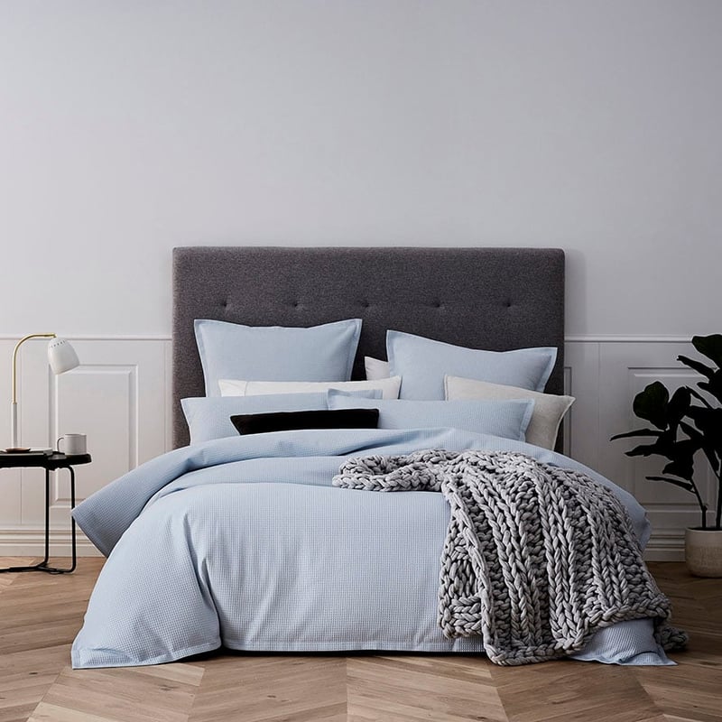 Tribeca Waffle Quilt Cover Set Air Blue