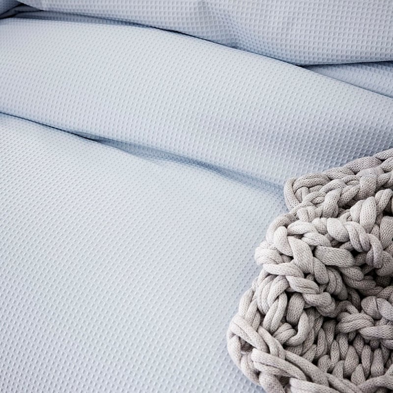 Tribeca Waffle Quilt Cover Set Air Blue