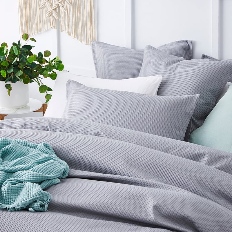 Tribeca Waffle Quilt Cover Set Fog
