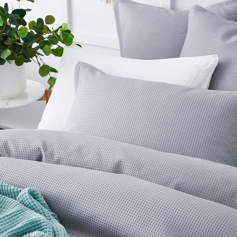 Tribeca Waffle Quilt Cover Set Fog