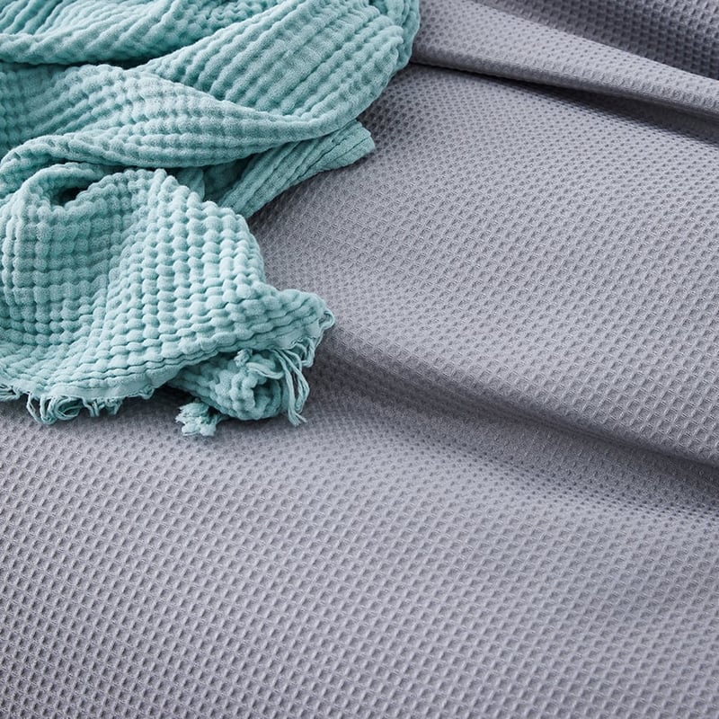 Tribeca Waffle Quilt Cover Set Fog