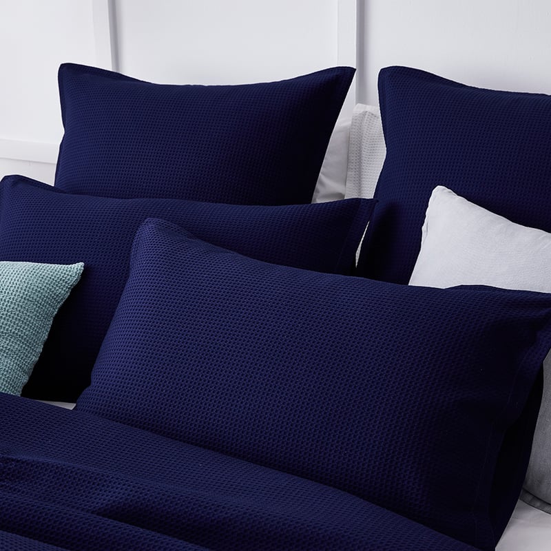 Tribeca Waffle Quilt Cover Set Navy