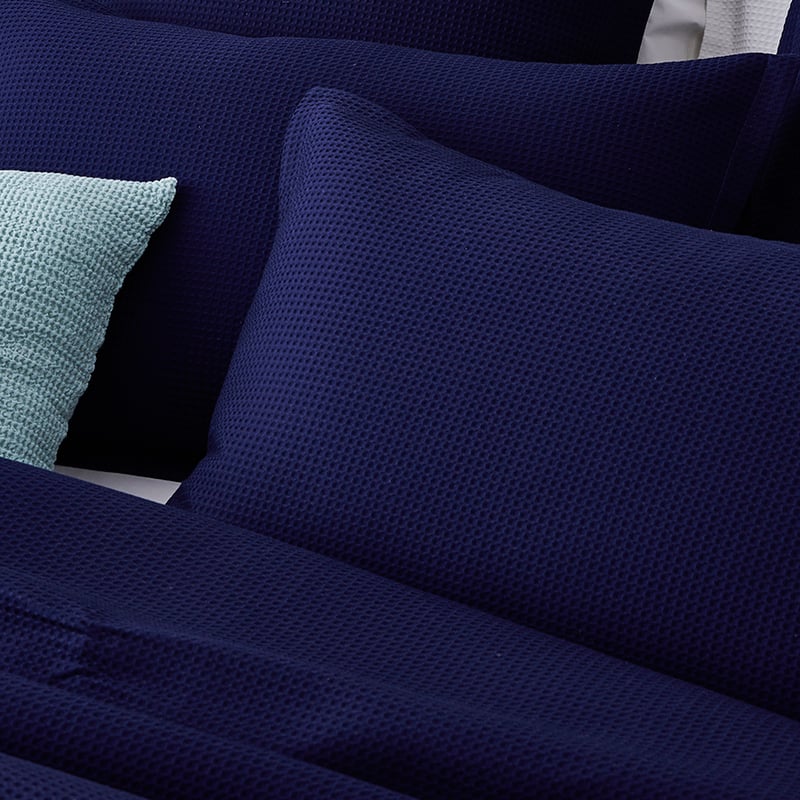 Tribeca Waffle Quilt Cover Set Navy