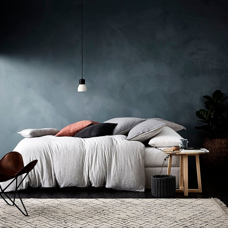 Ultra Soft Jersey Stripe Grey Quilt Cover