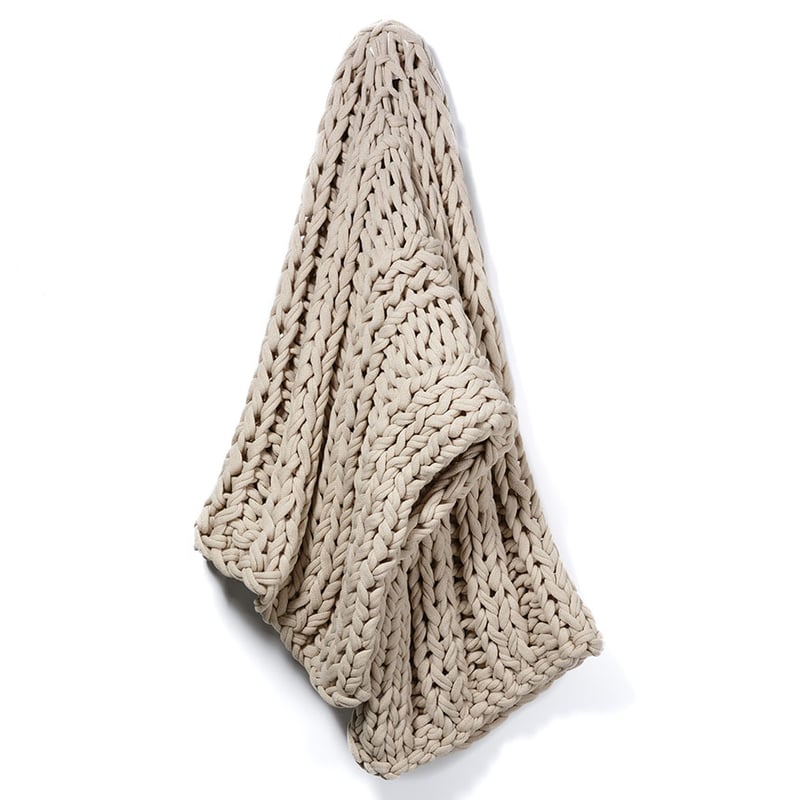 Chunky Knit Natural Rib Throw