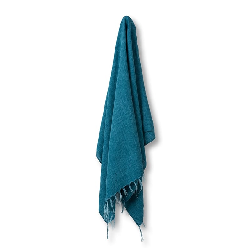 Malmo Teal Linen Throw