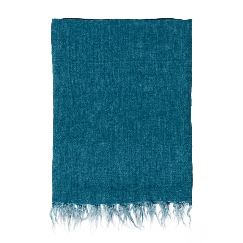 Malmo Teal Linen Throw