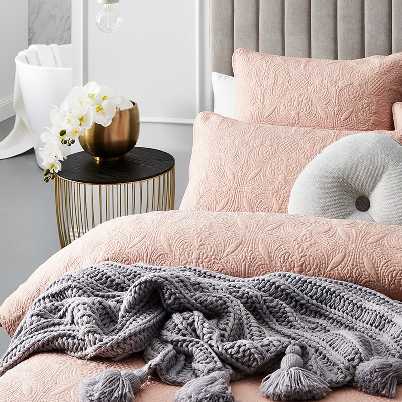 Sophia Quilted Quilt Cover Blush
