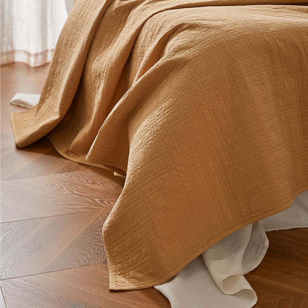Stonewashed Cotton Gold Coverlet Separates Adairs