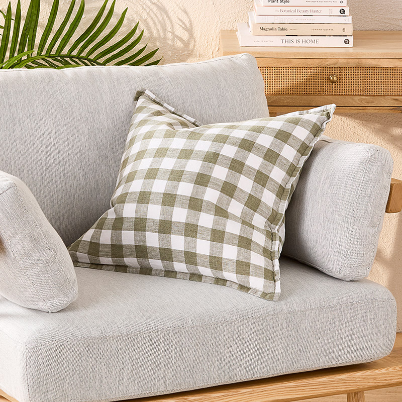 VS_Loungeroom-Styling_Belgian Forest & White Check Vintage Washed Linen Cushion_800-x-800.jpg