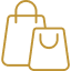 Linen Lover gold shopping icon.