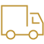 Linen Lover gold delivery icon.