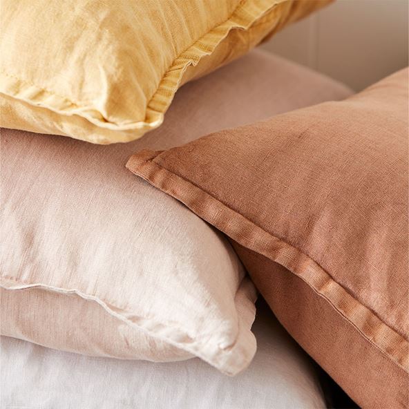 Belgian Vintage Washed Linen cushions in seasonal colours.
